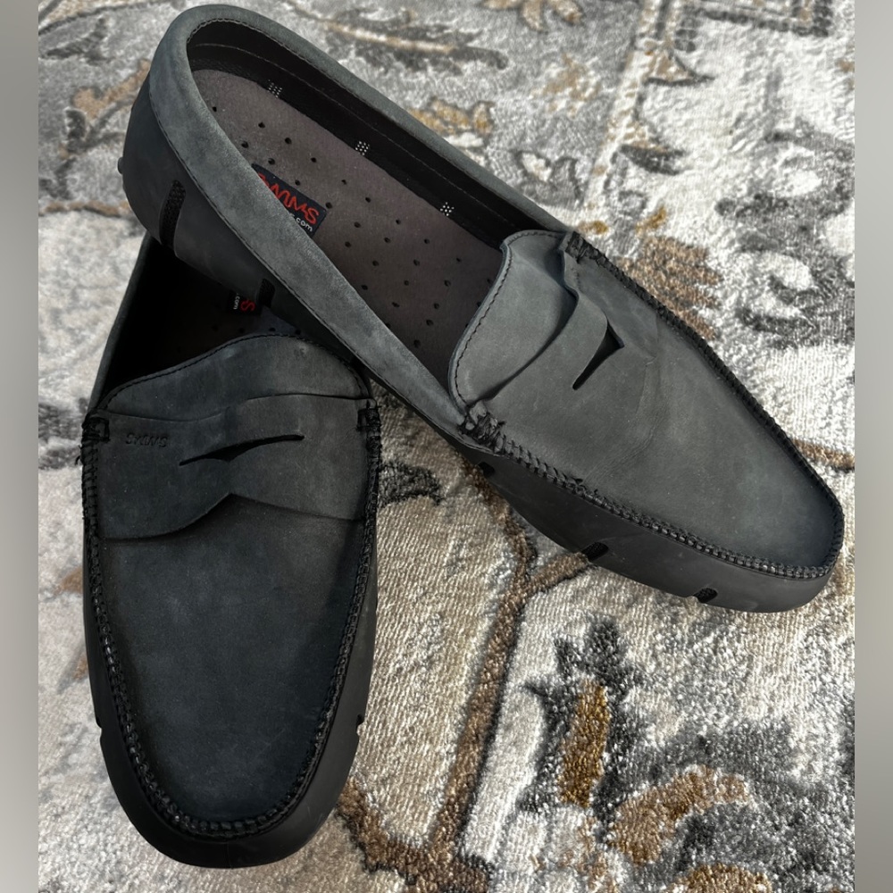 SWIMS BLACK/GRAY SLIP ON LOAFERS WATER SHOES SIZE 13 NWOB